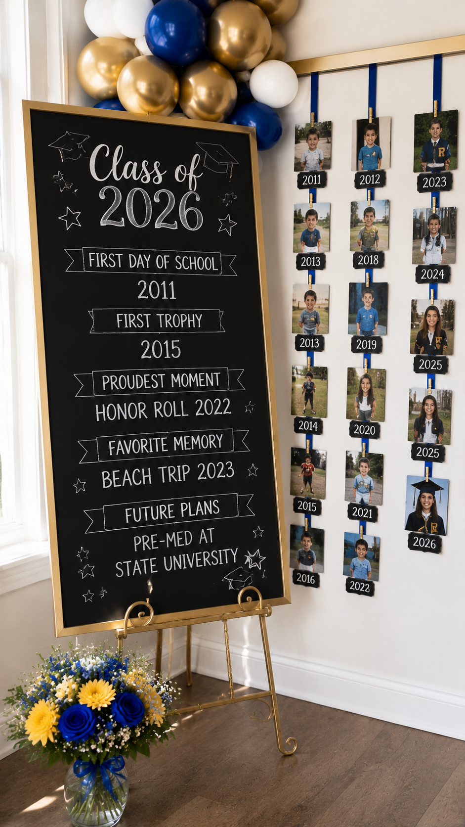 Chalkboard Milestone Sign diy graduation party decoration