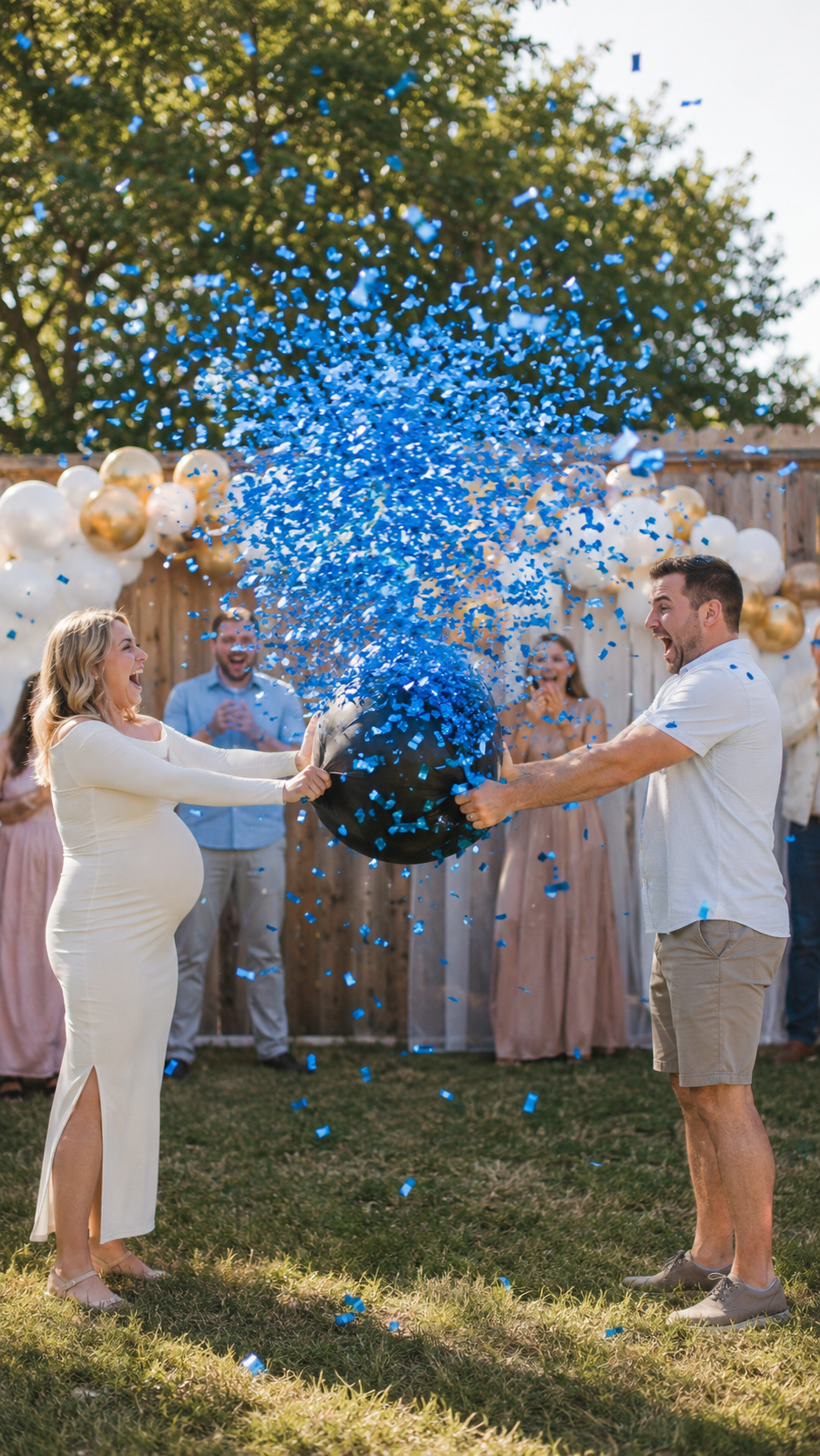 confetti-balloon-pop-gender-reveal-pink-metallic-backyard-couple-burst