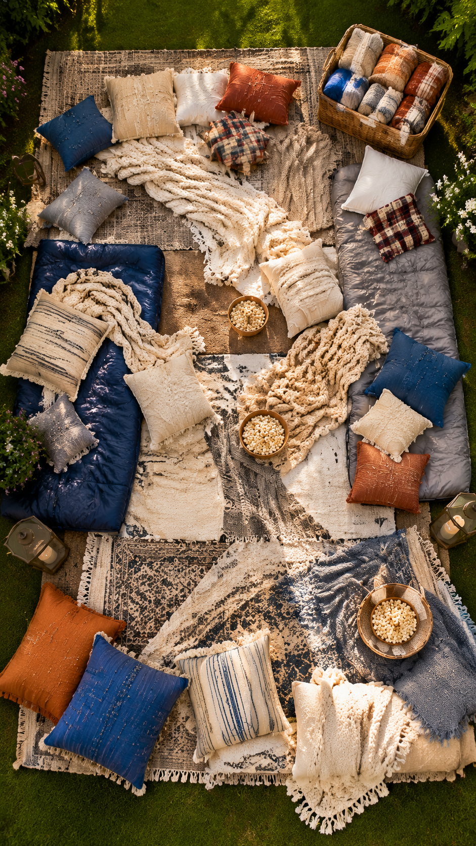 cozy-blanket-pillow-seating-backyard-movie-overhead