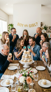 gender reveal cupcake