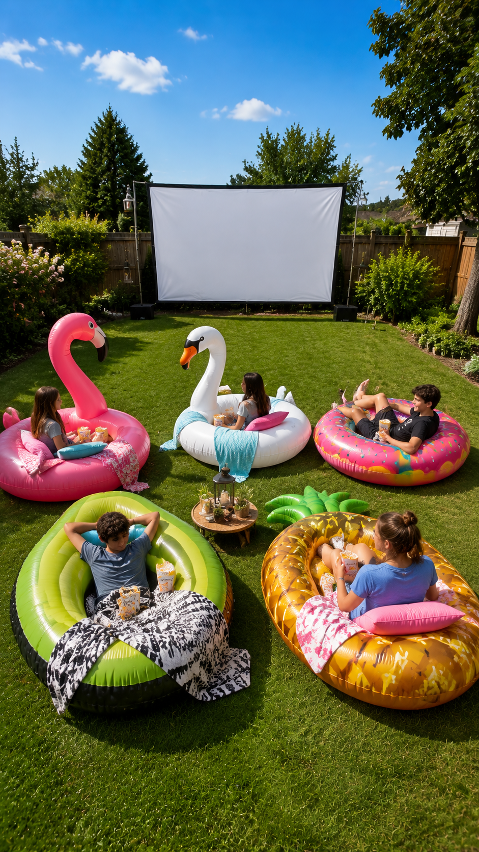 inflatable-pool-float-seating-backyard-movie-summer
