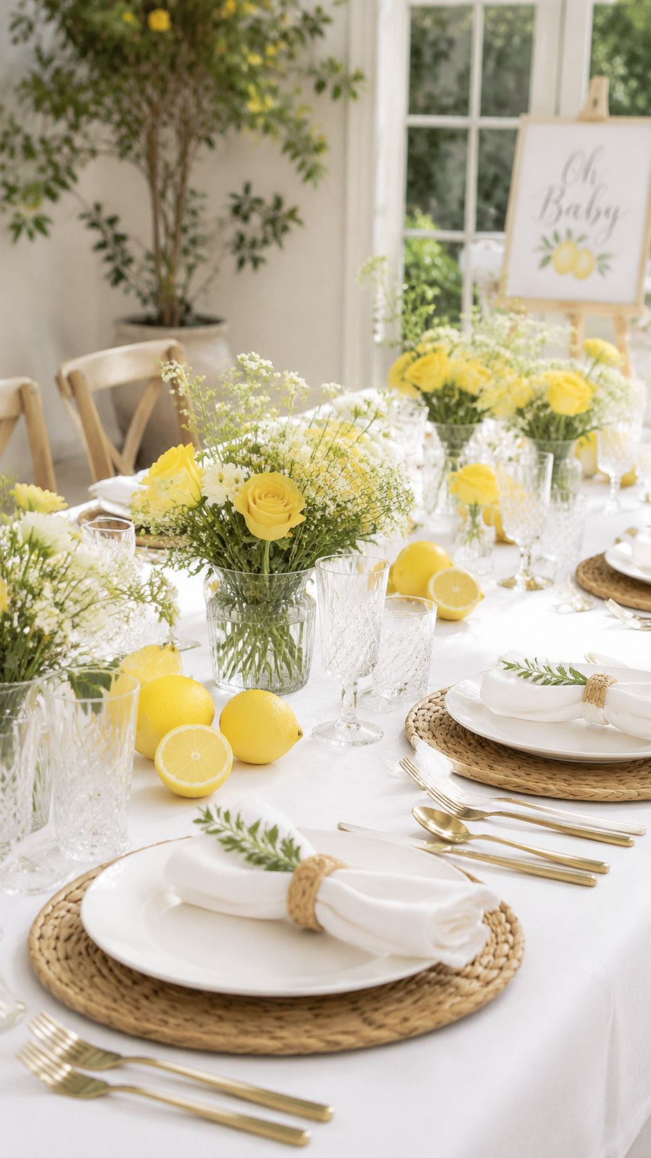 lemon-garden-summer-baby-shower-theme-table-setup