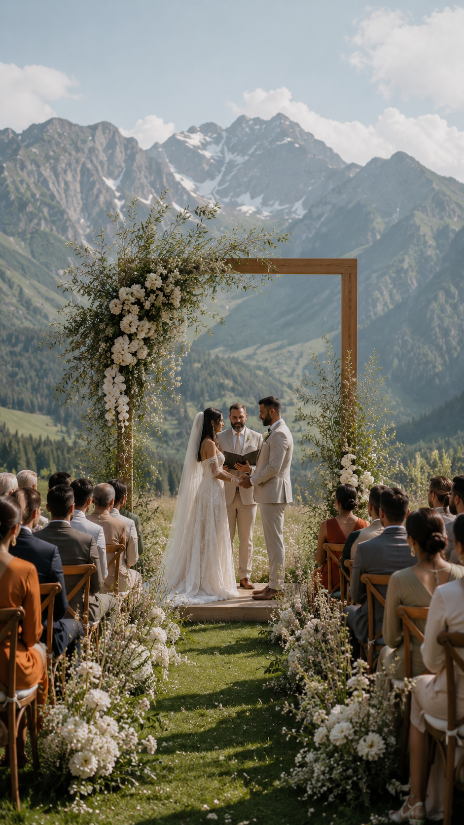 minimal-wooden-arch-summer-wedding-mountain-ceremony