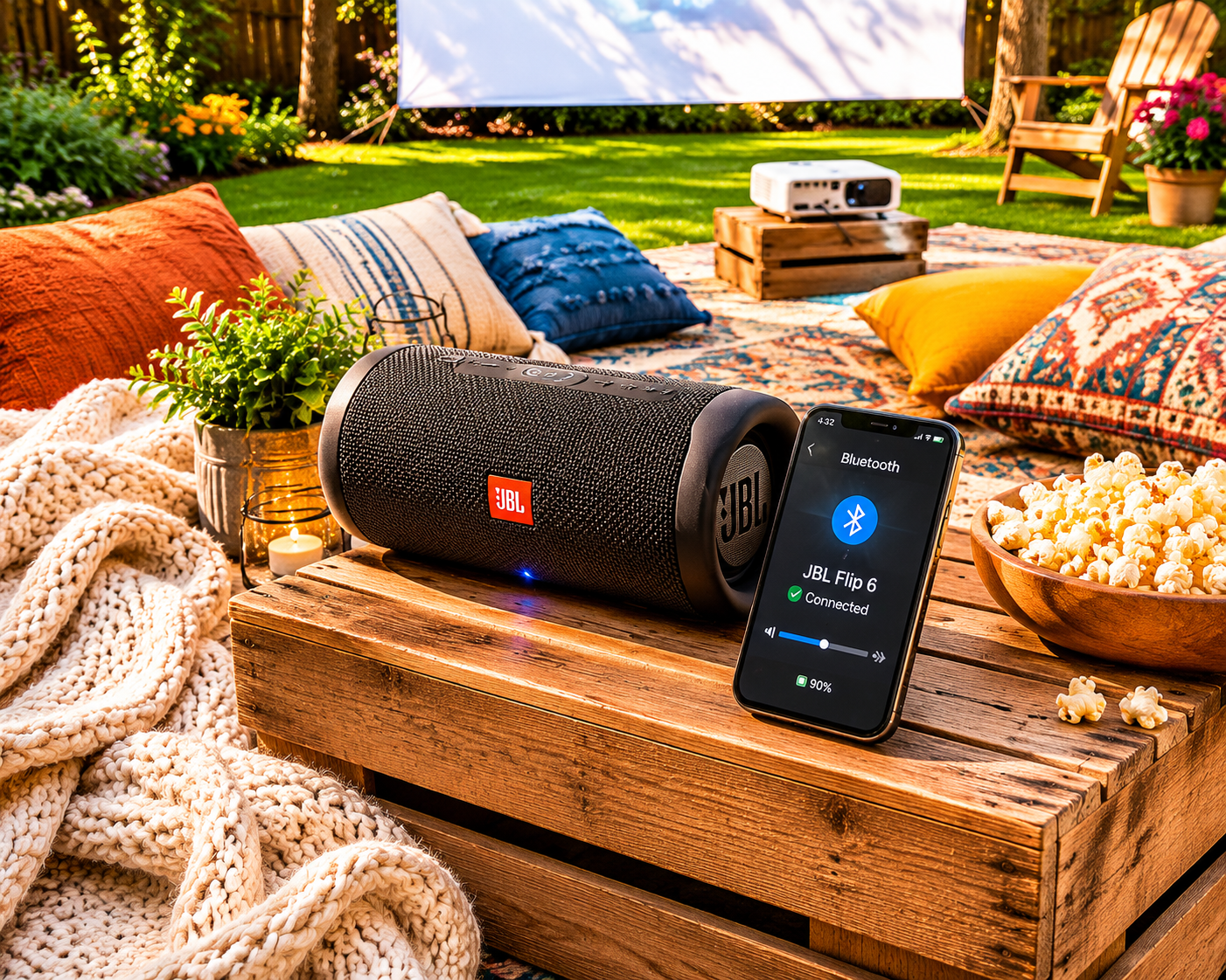 outdoor-bluetooth-speaker-backyard-movie-night-daylight-seating
