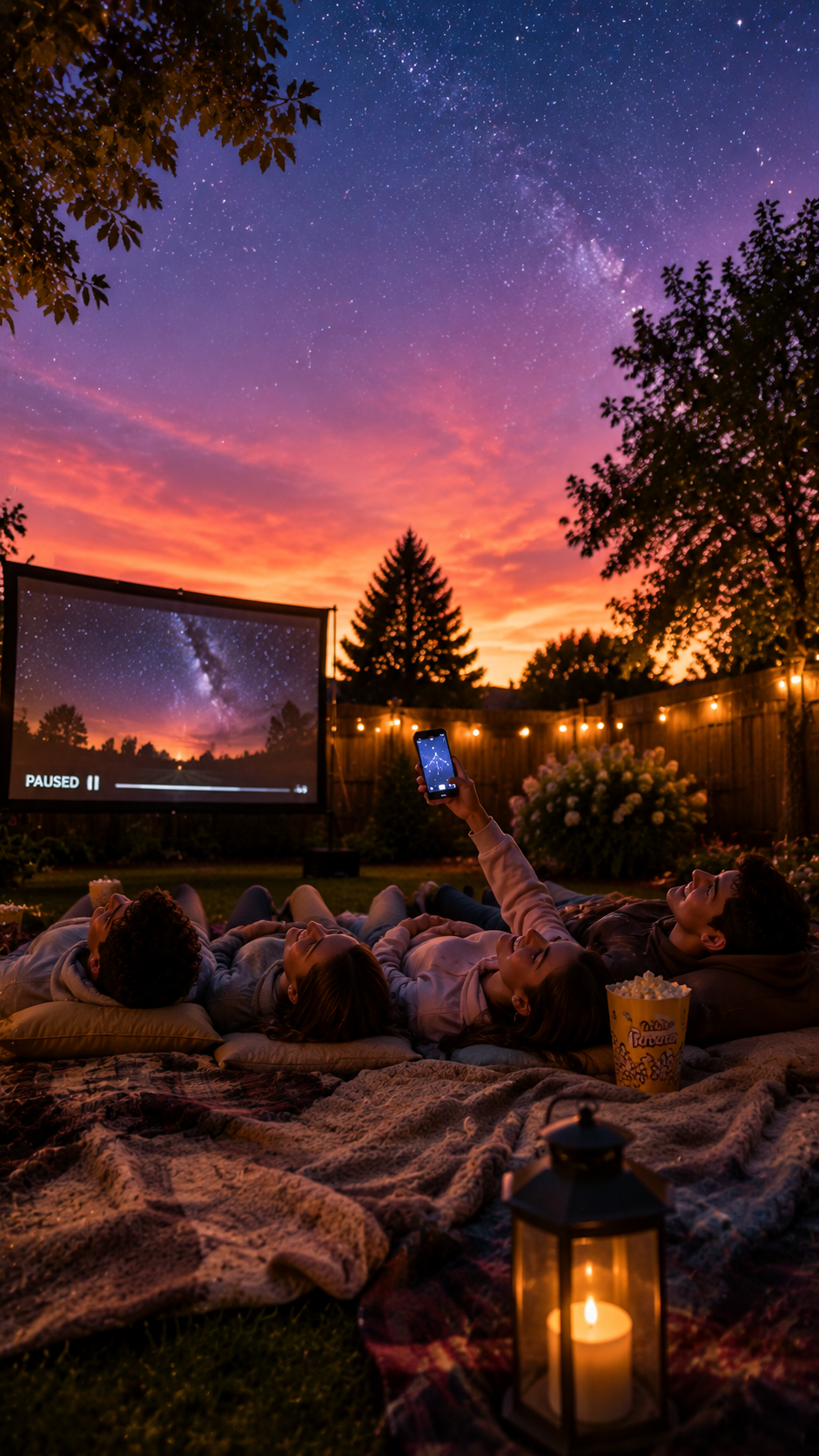 stargazing-intermission-backyard-movie-golden-hour-early-stars
