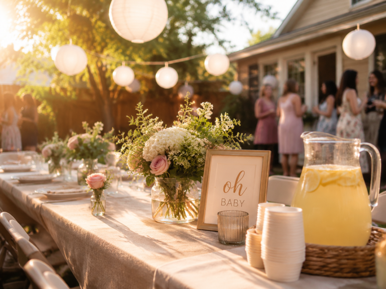 summer-baby-shower-themes-backyard-golden-hour
