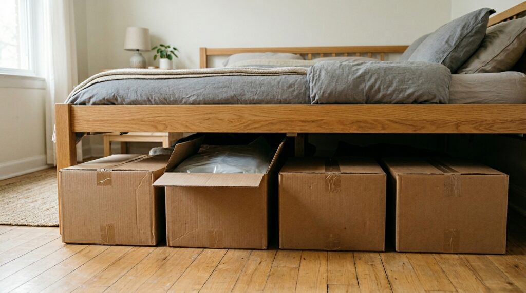 Cardboard_boxes_under_bed