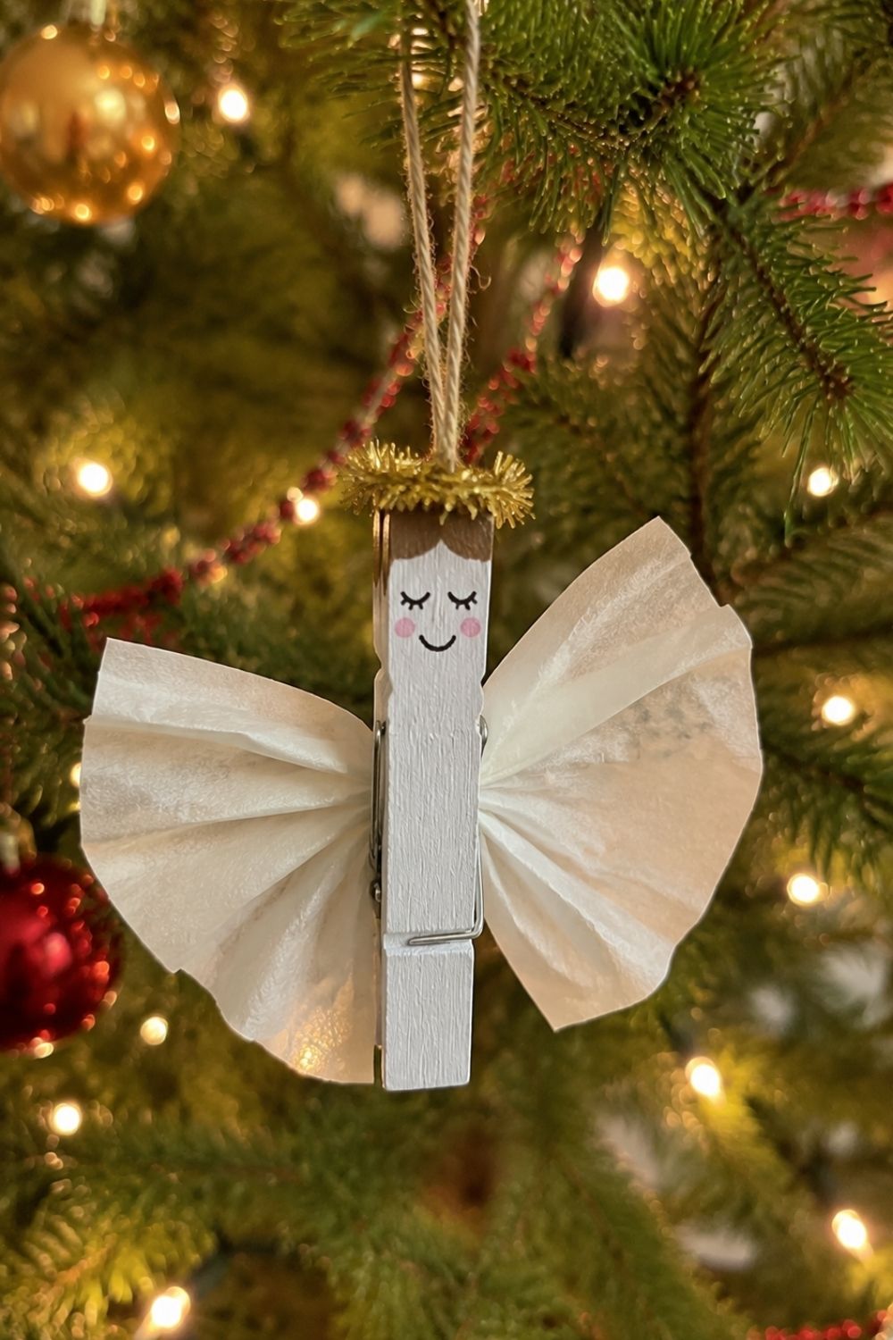 Clothespin Angel Ornament
