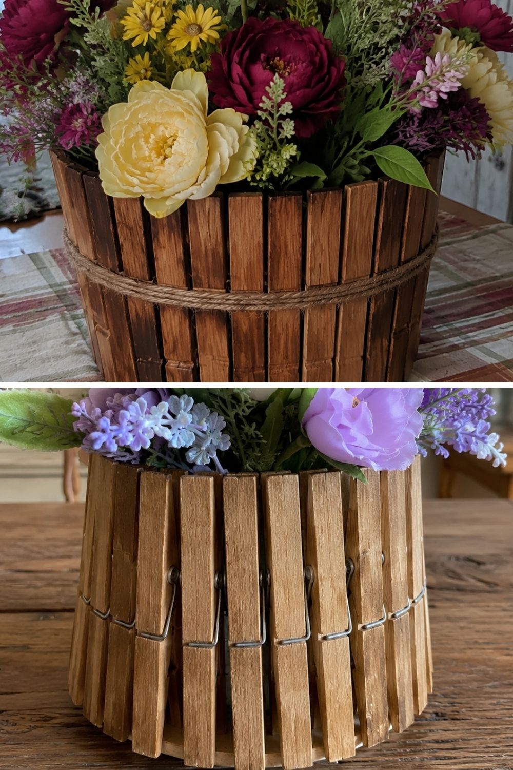 Clothespin Basket or Vase