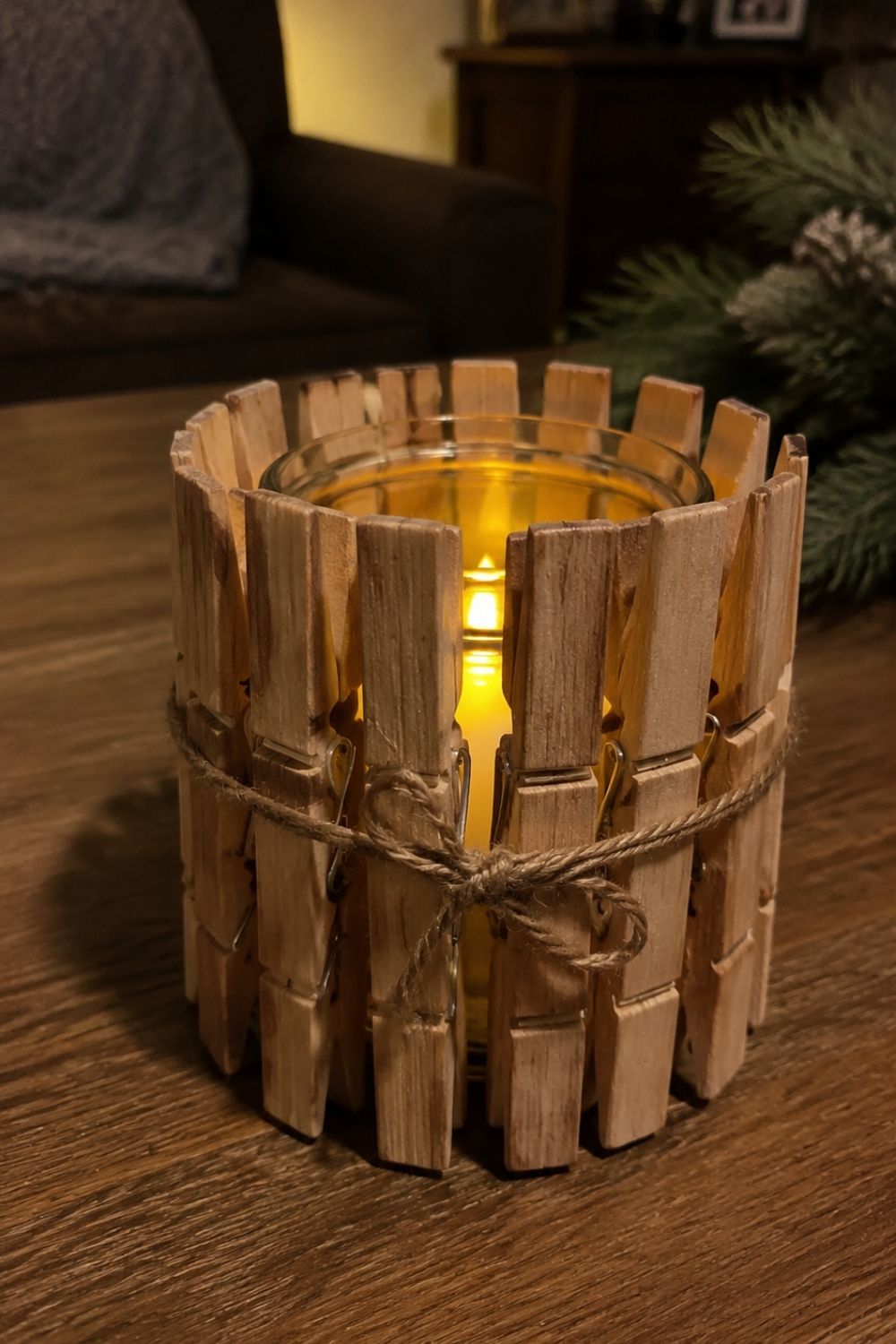 Clothespin Candle Holder