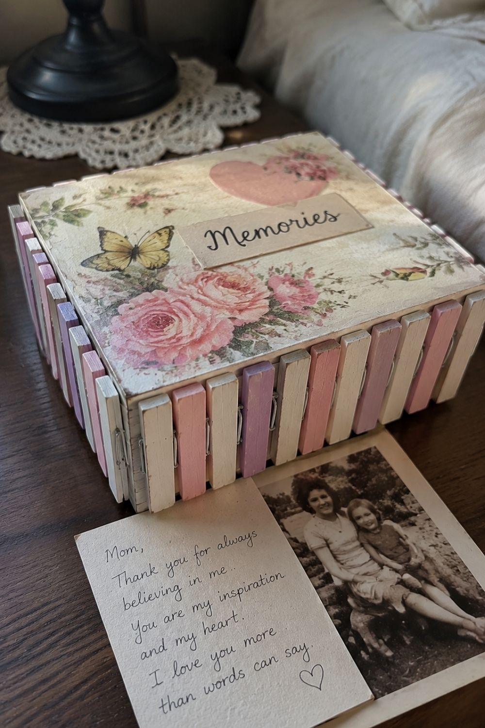Clothespin Memory Box