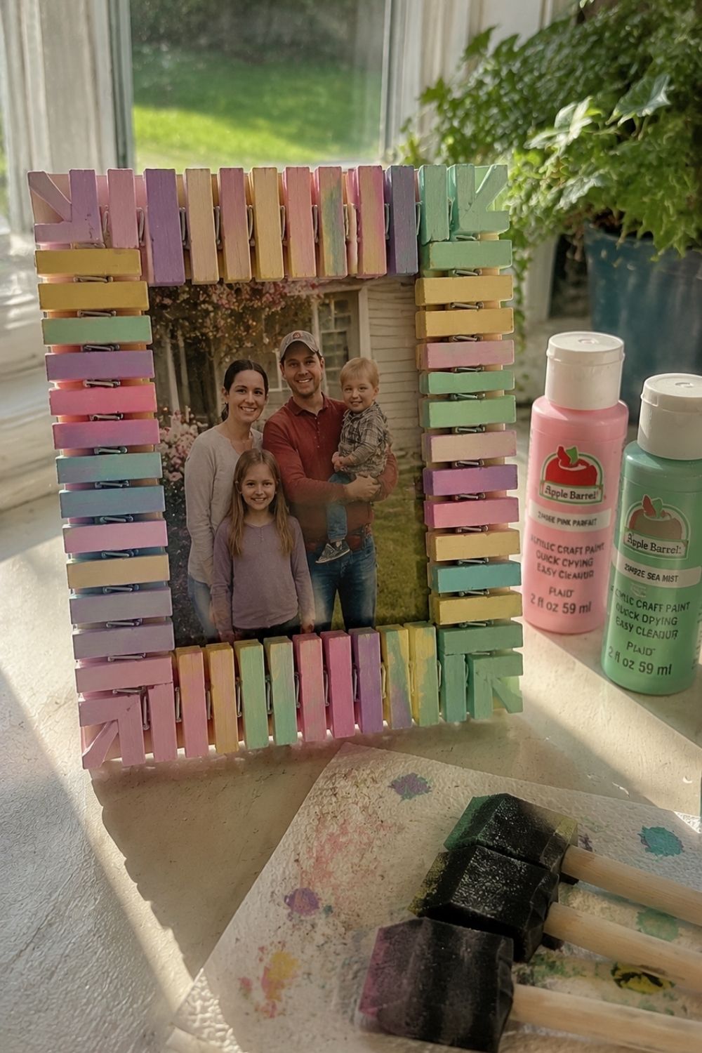 Clothespin Photo Frame