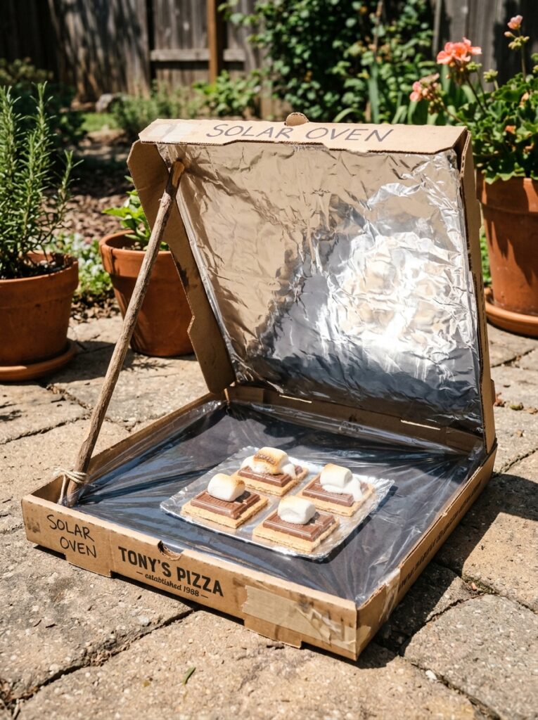 DIY_solar_oven_melting_marshmallows.