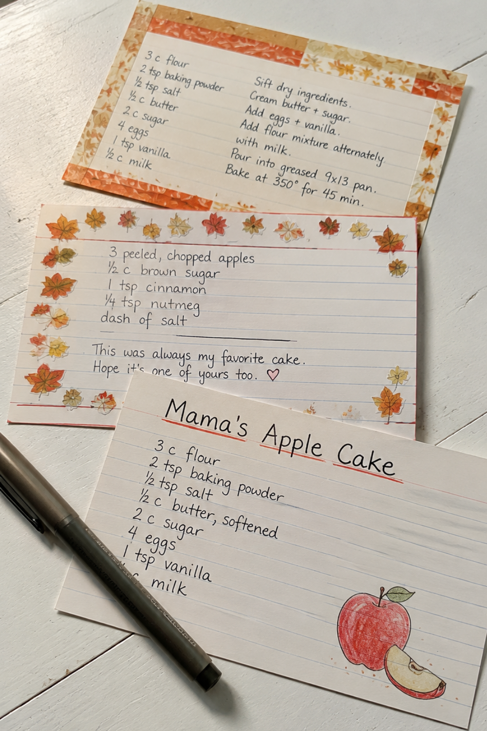 Family Recipe Memory Cards