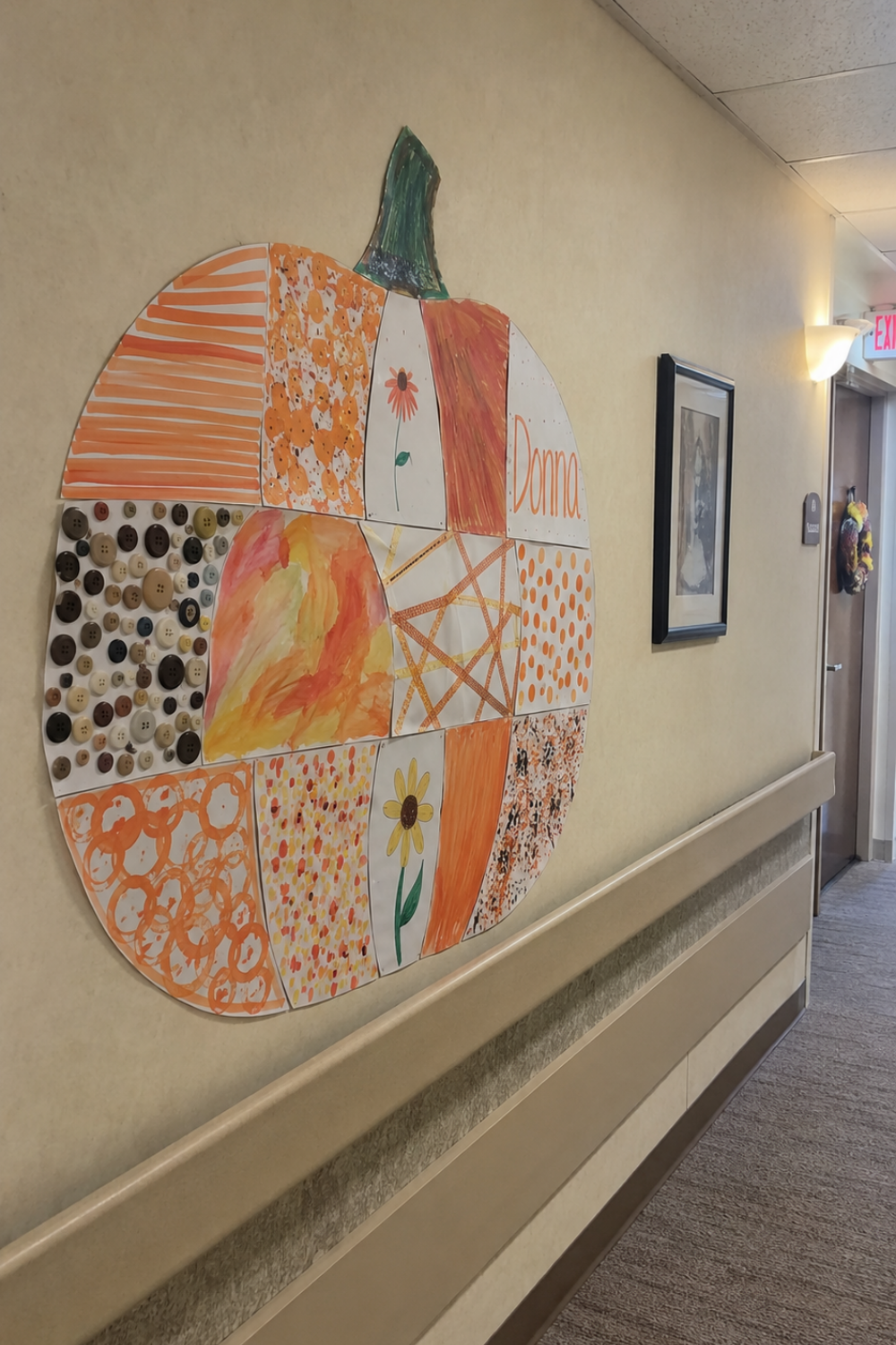 Giant Patchwork Pumpkin Mural