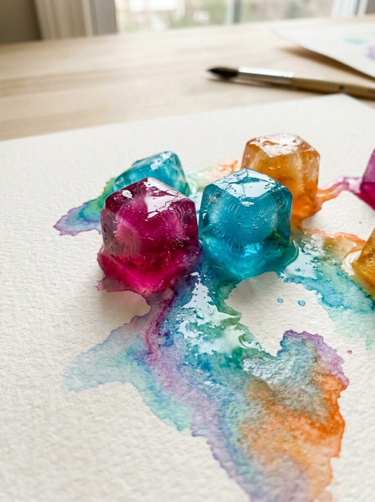 Ice_cubes_melting_on_paper