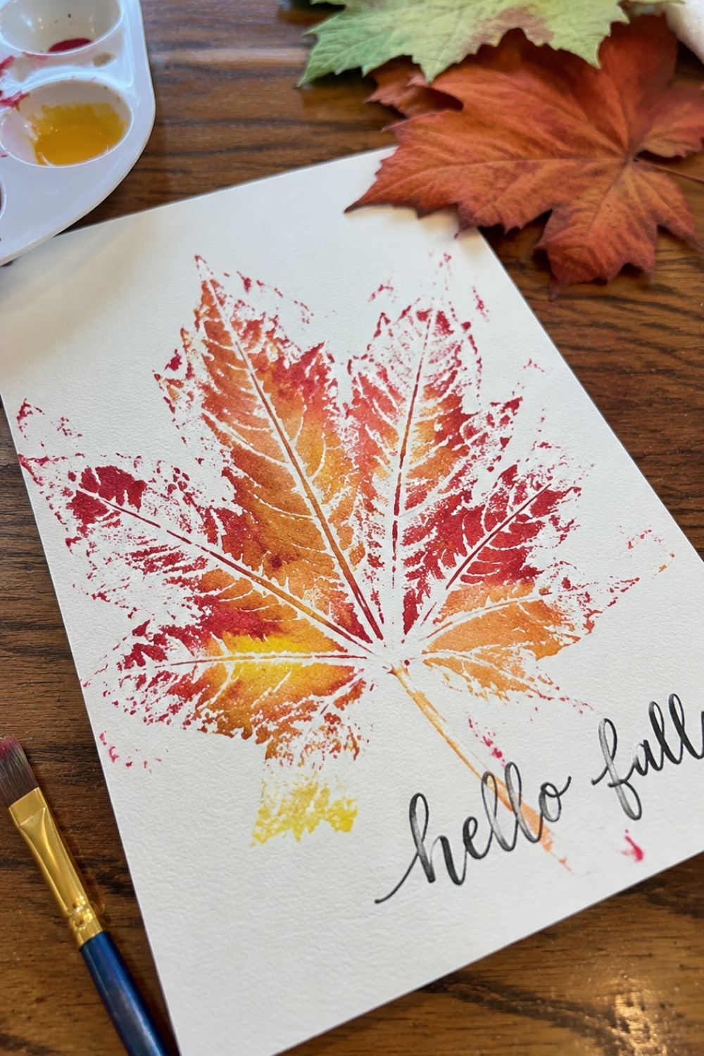 Leaf Print Greeting Card
