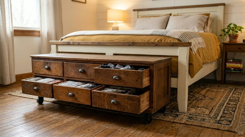 Old_drawer_unit_under_bed-DIY-under-bed-storage-ideas