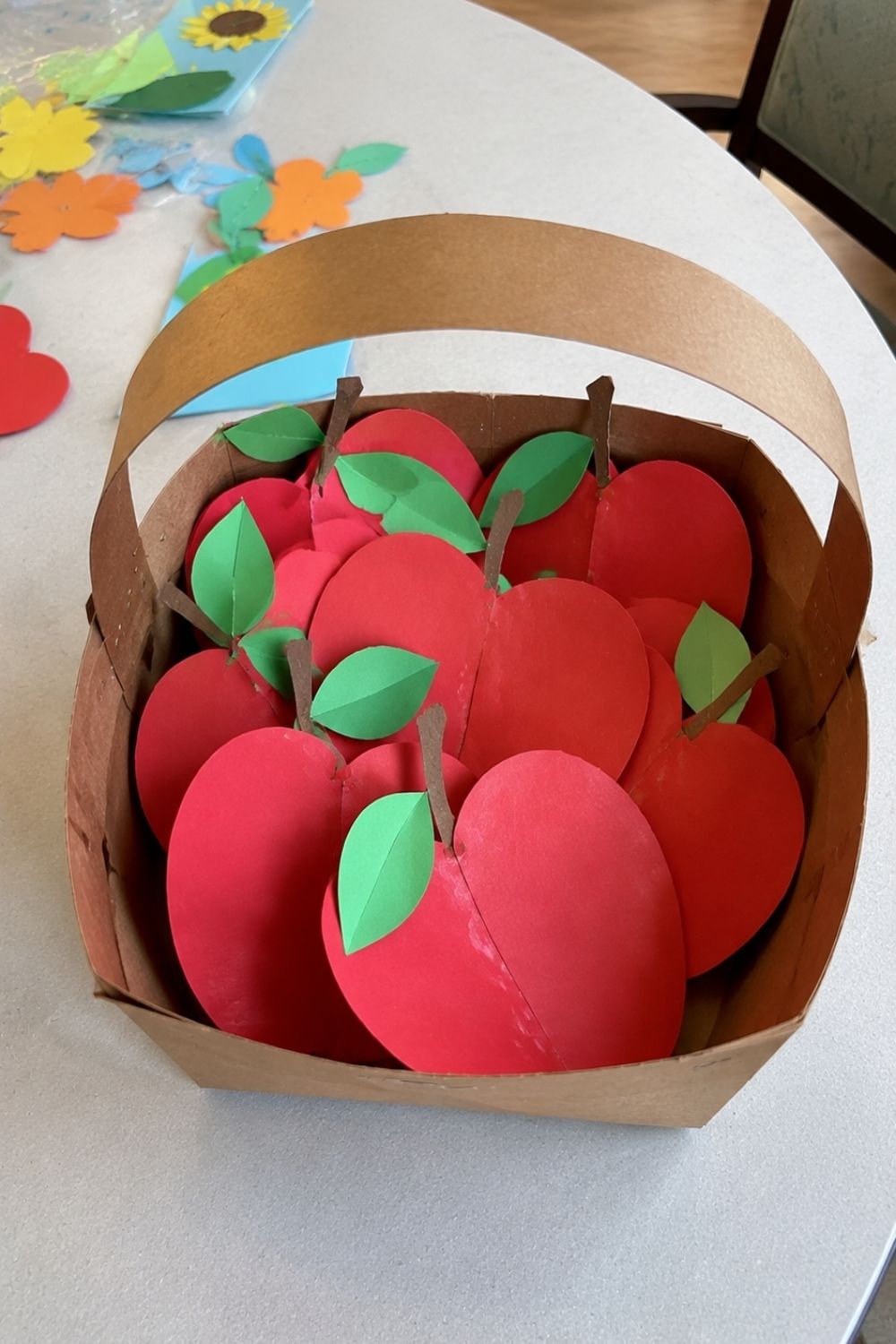 Paper Apple Basket Centerpiece