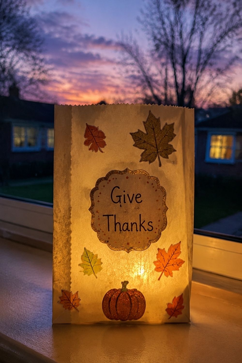 Paper Bag Luminary craft for seniors