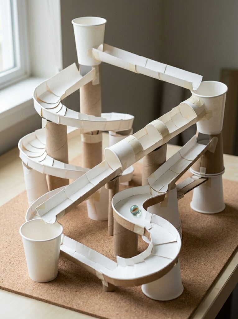 Paper-Cup-Marble-Run