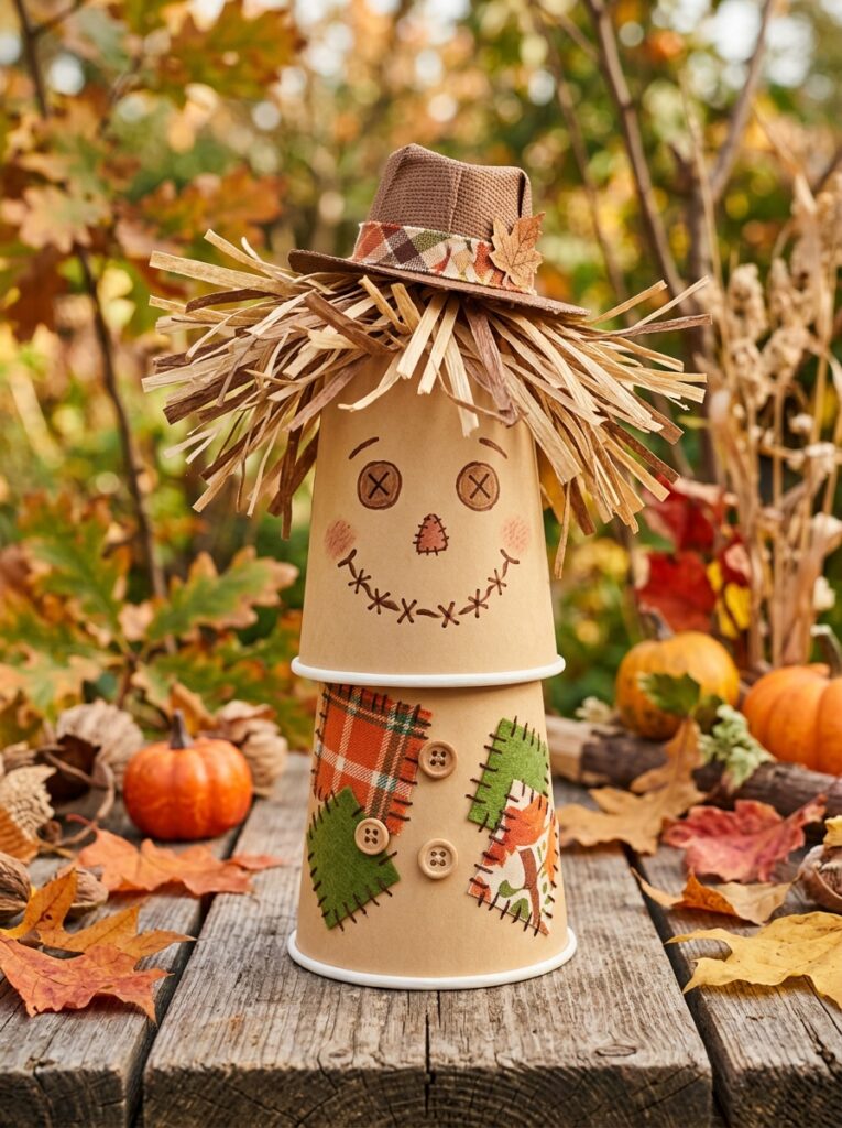 Paper_cup_scarecrow_craft_straw_