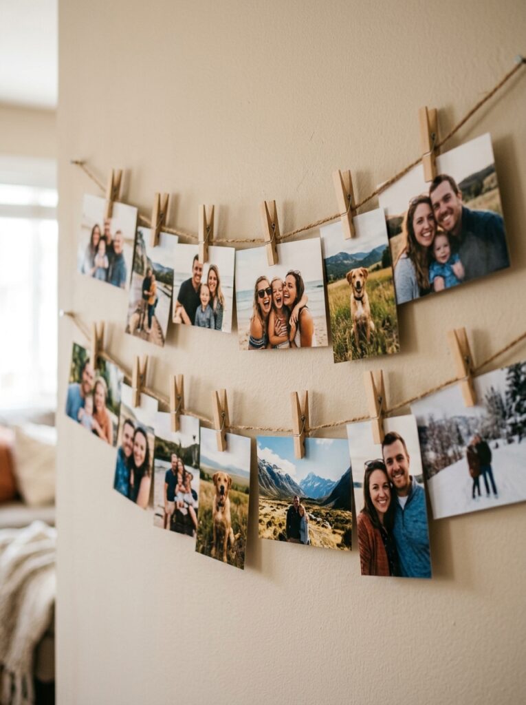 Photos_clipped_on_string_display_