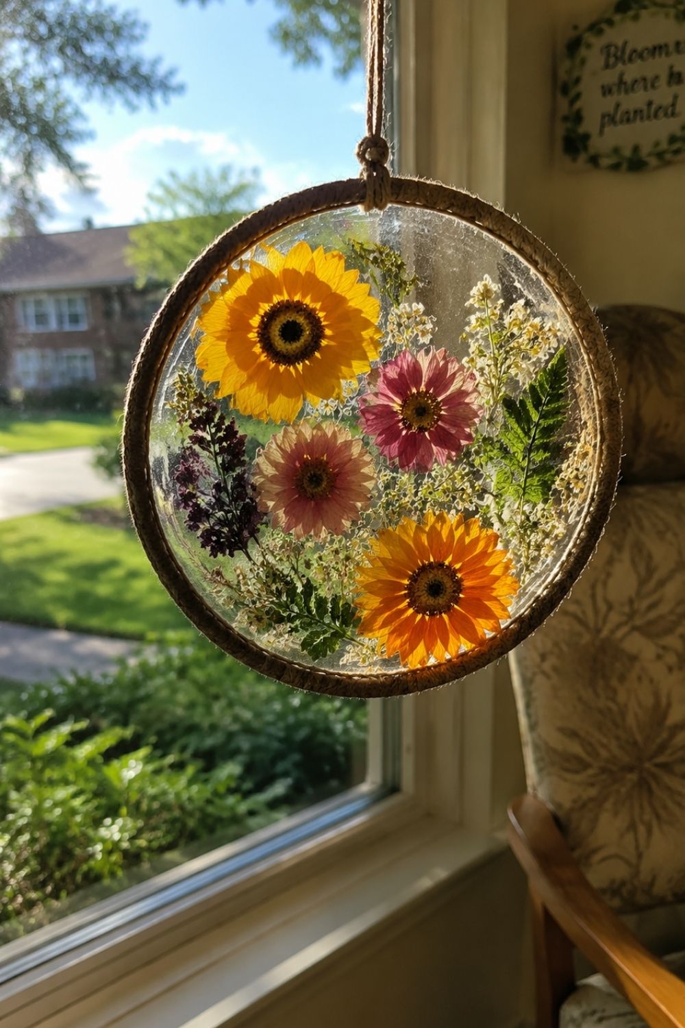 Pressed Flower Sun Catchers