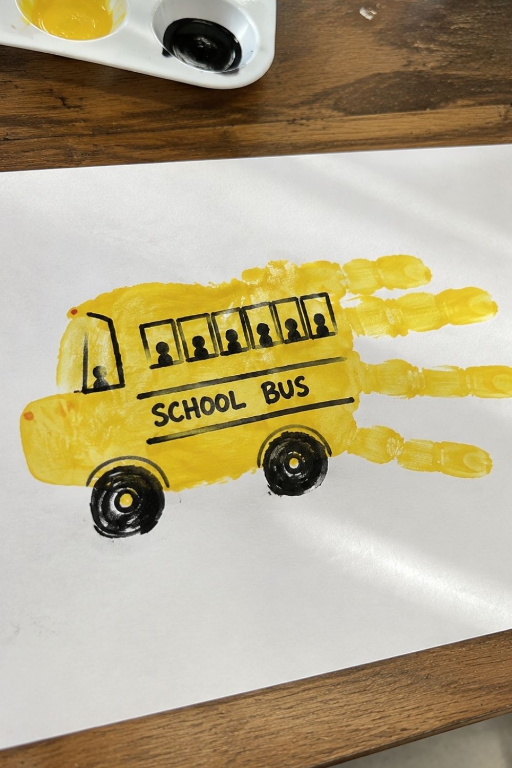 School Bus Handprint Art