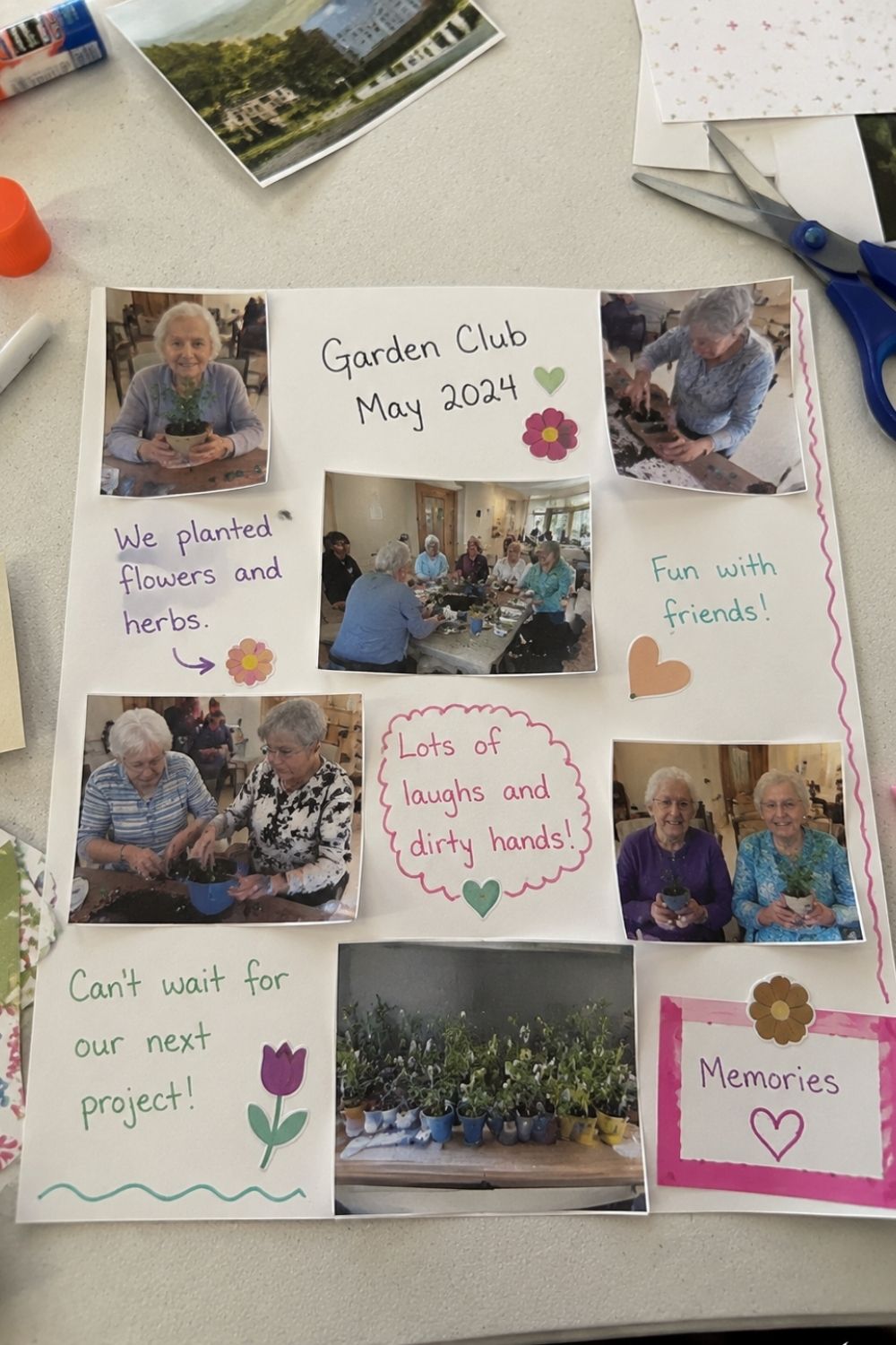 Summer Memories Scrapbook Page August craft for seniors in assited living