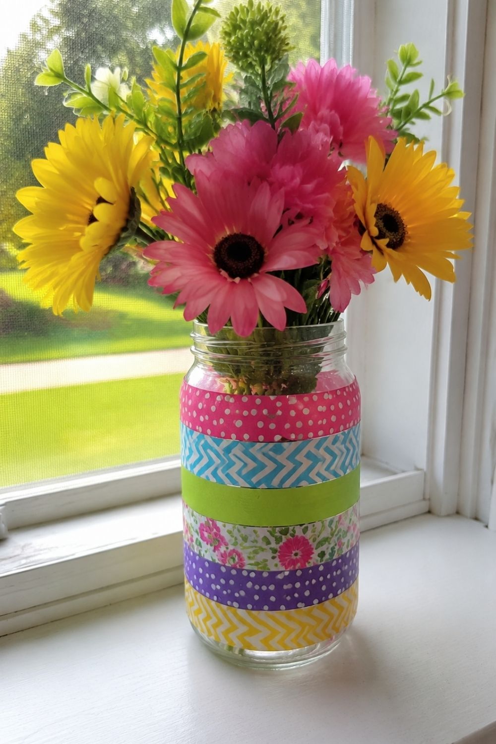 Washi Tape Flower Vase craft for seniors