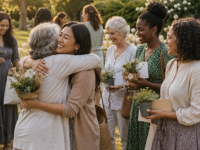 church-picnic-women-taking-home-favors