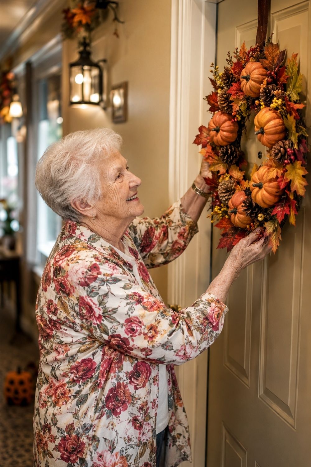 foam-pumpkin-wreath-craft-for-seniors