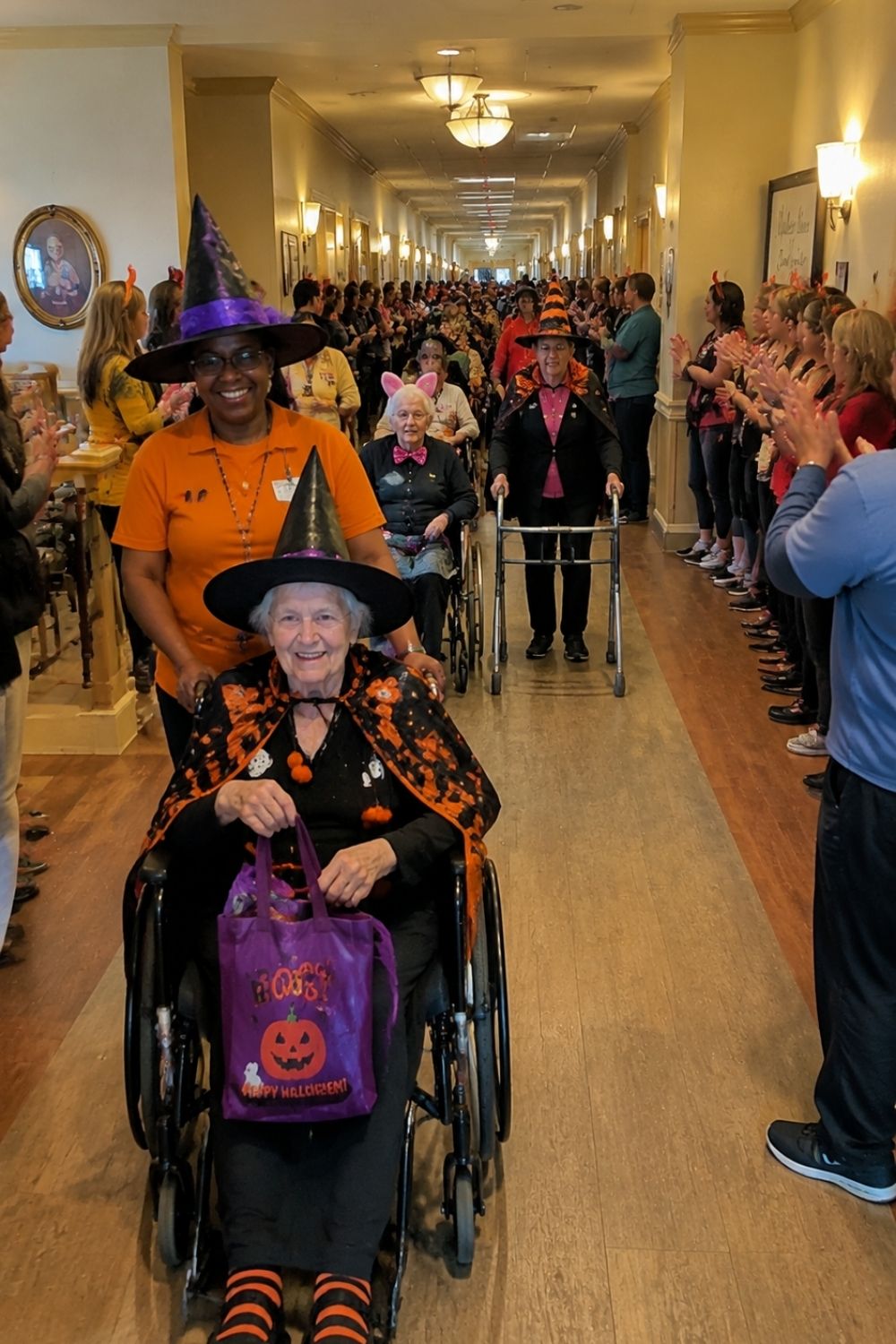 halloween-party-assisted-living-costume-parade-hallway