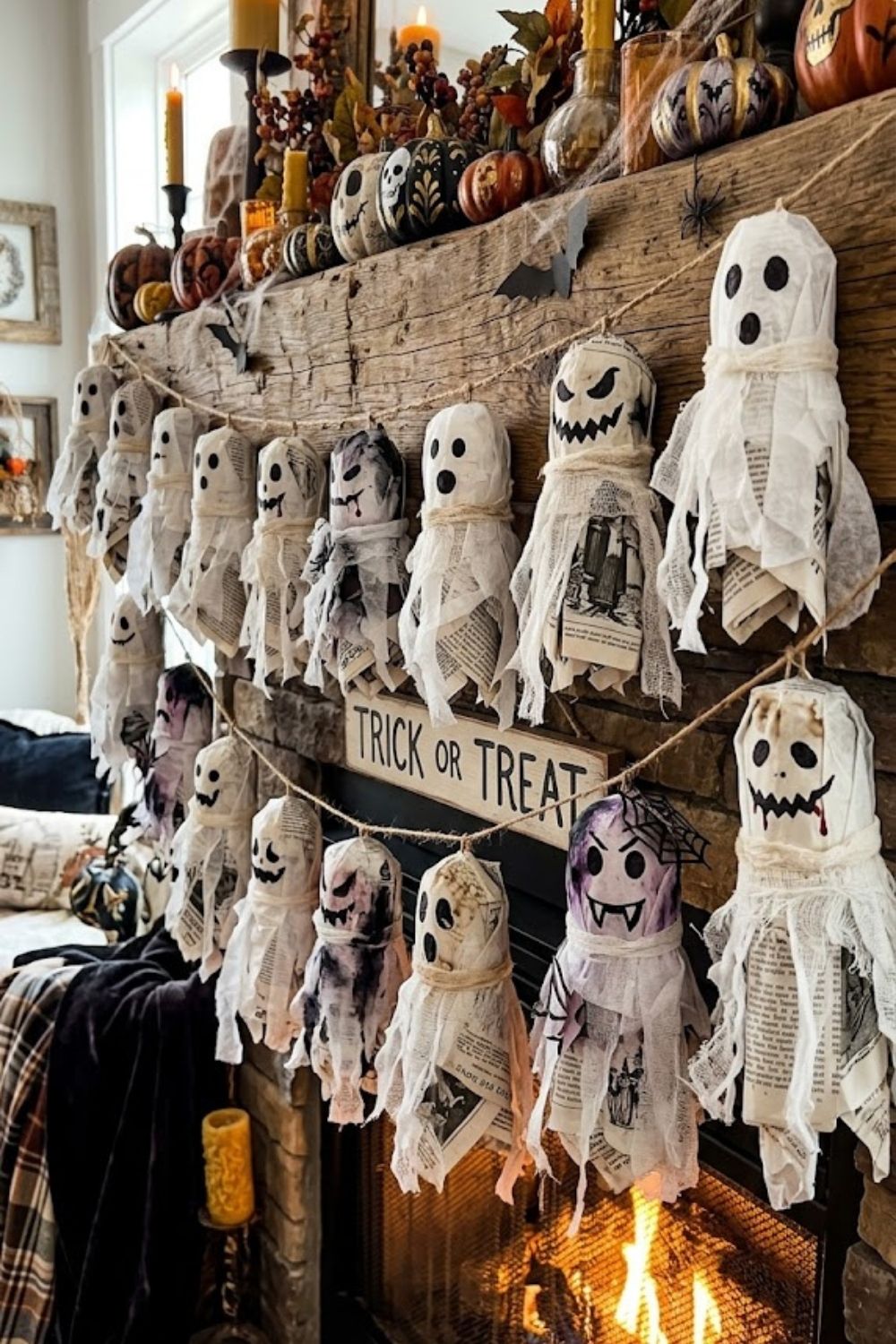 newspaper-ghost-garland
