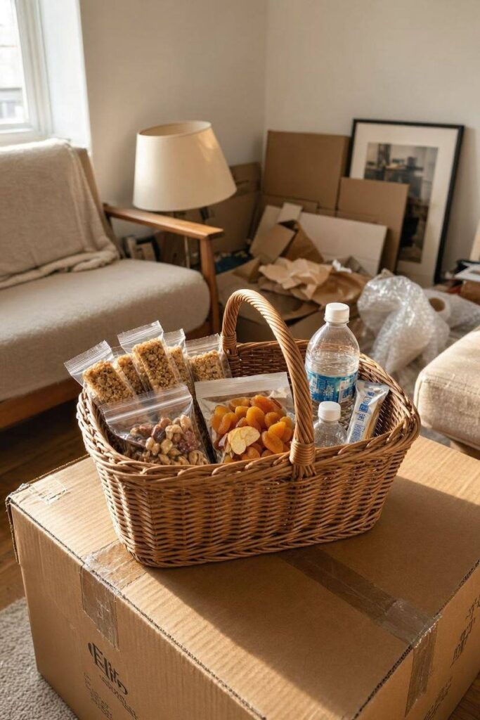 A_basket_packed_with_granola_bars_a_small_bag_of_nuts_dried