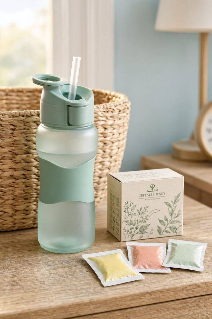 A_basket_with_an_adaptive_water_bottle_featuring_a_built-in-DIY-get-well-soon-gift-baskets-for-elderly.