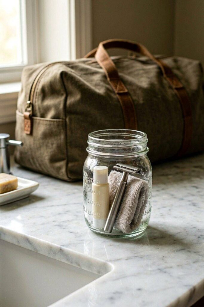 A_mason_jar_with_travel-mason-jar-birthday-gifts-for-mensize_grooming_products_a_small_razor-