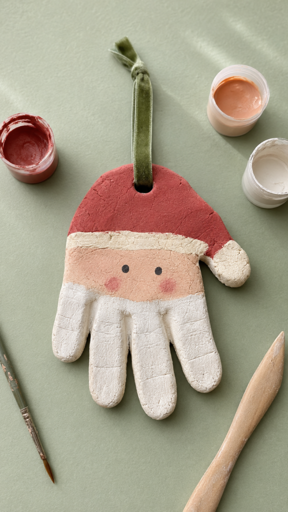 Air-Dry-Clay-Santa-Ornament.