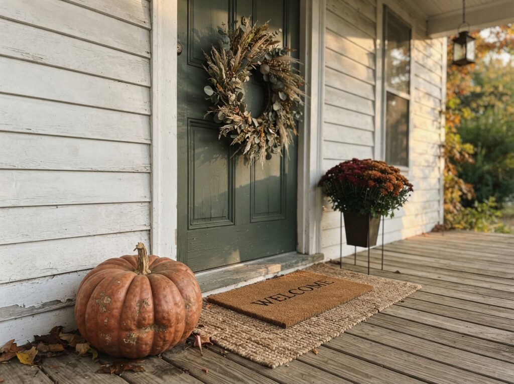 Fall_porch_decor_with_pumpkin