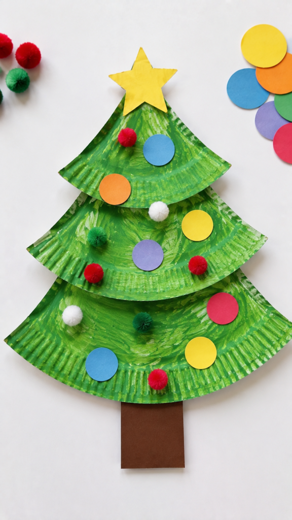 Green-Paper-Plate-Christmas-Tree-Christmas-tree-crafts-for-toddlers.