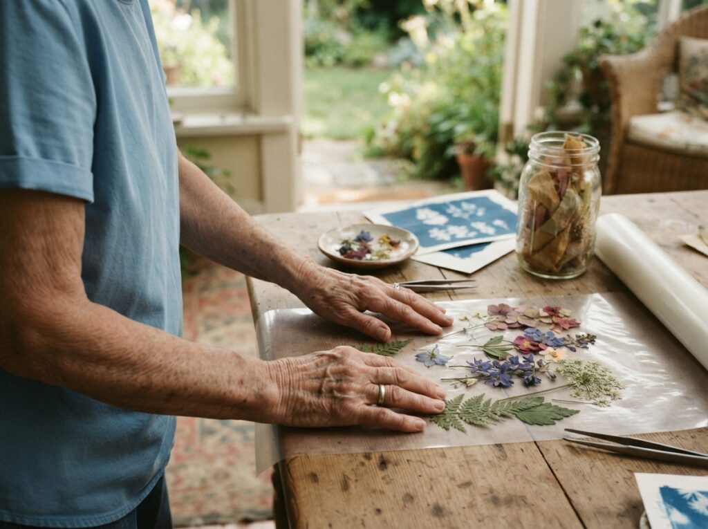Hands_arranging_flowers_on_laminate-Good-Days-vs.-Flare-Days.