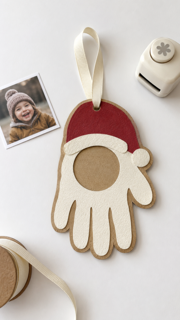 Layered-handprint-Santa-ornament-craft
