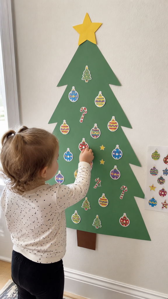 Paper-Christmas-Tree-Decorating-Toddler.