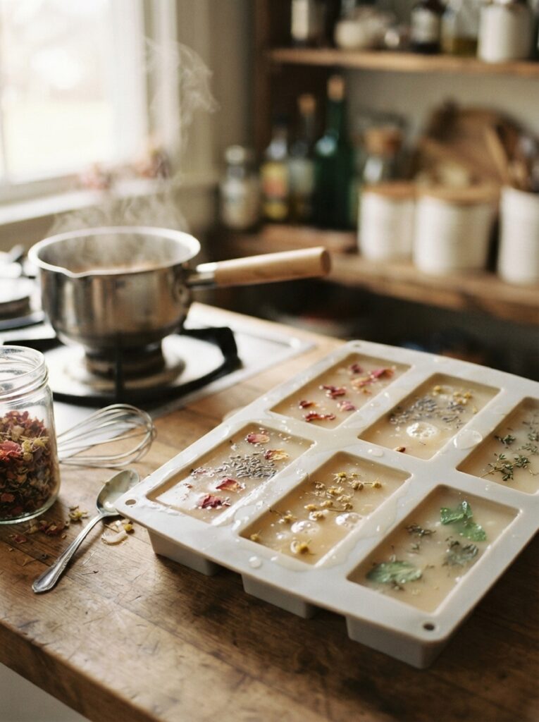 easy-summer-crafts-for-seniors-with-arthritis-Soap_mold_with_flower_petals.