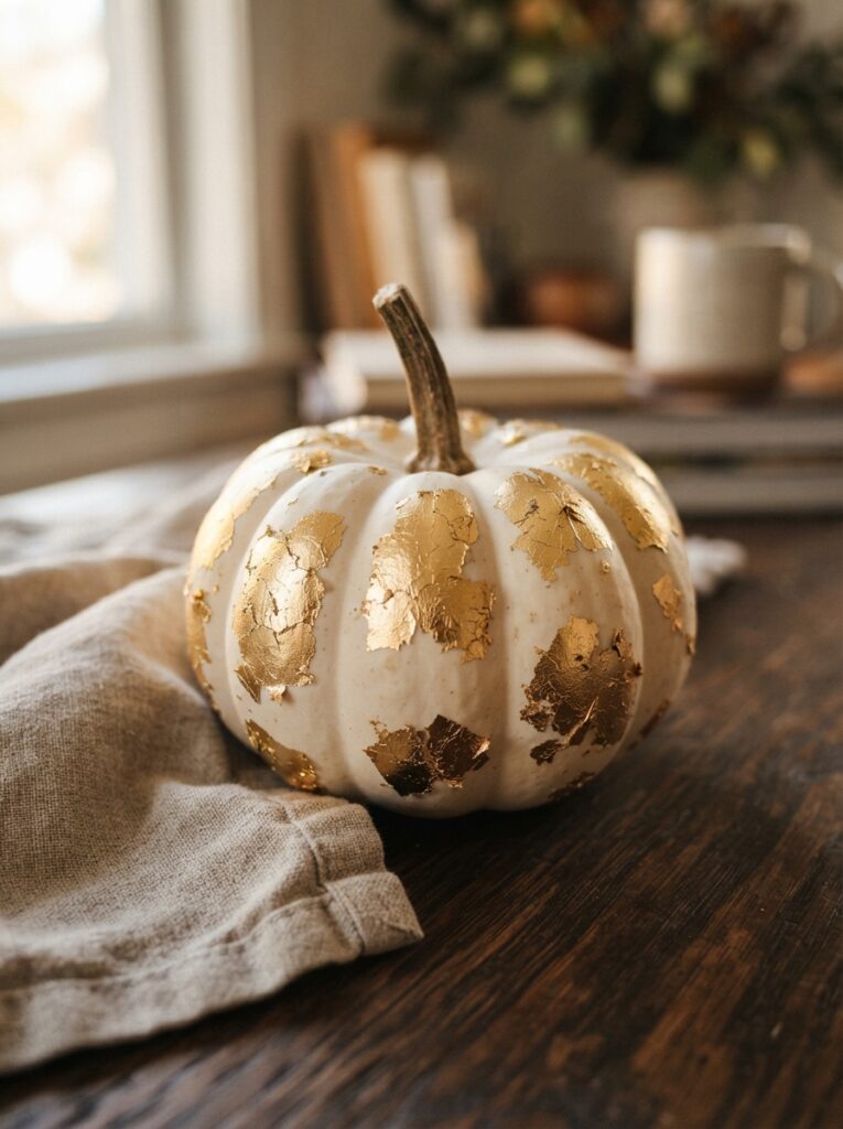 White_pumpkin_with_gold_leaf-diy-pumpkin-decorating-ideas