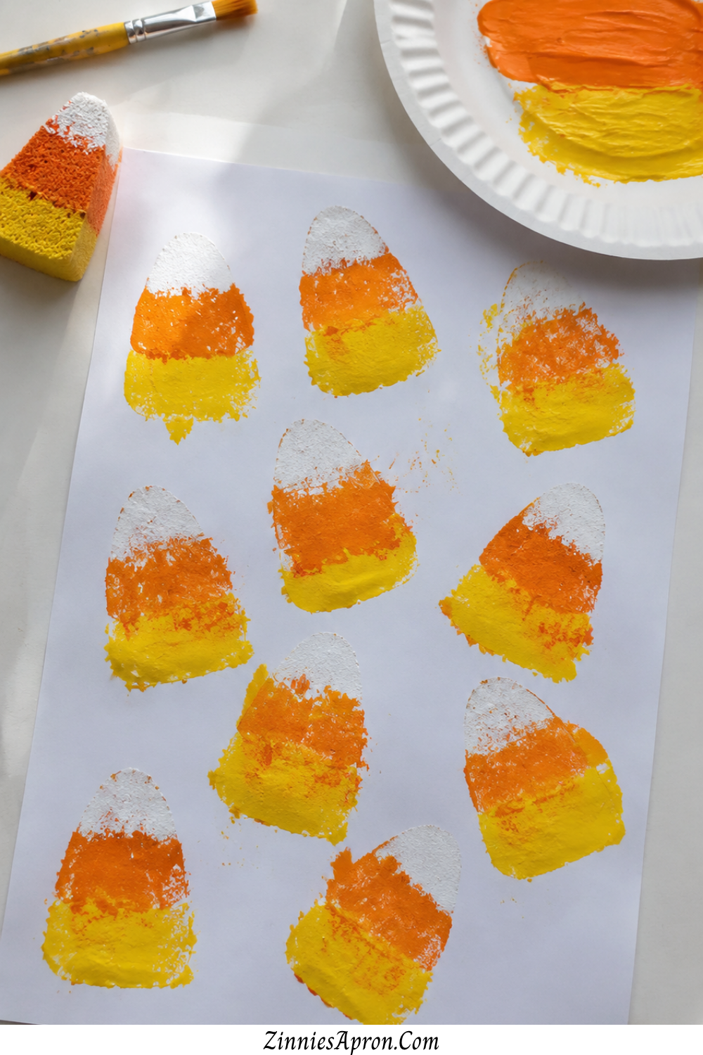 candy-corn-crafts-toddlers-sponge-stamps