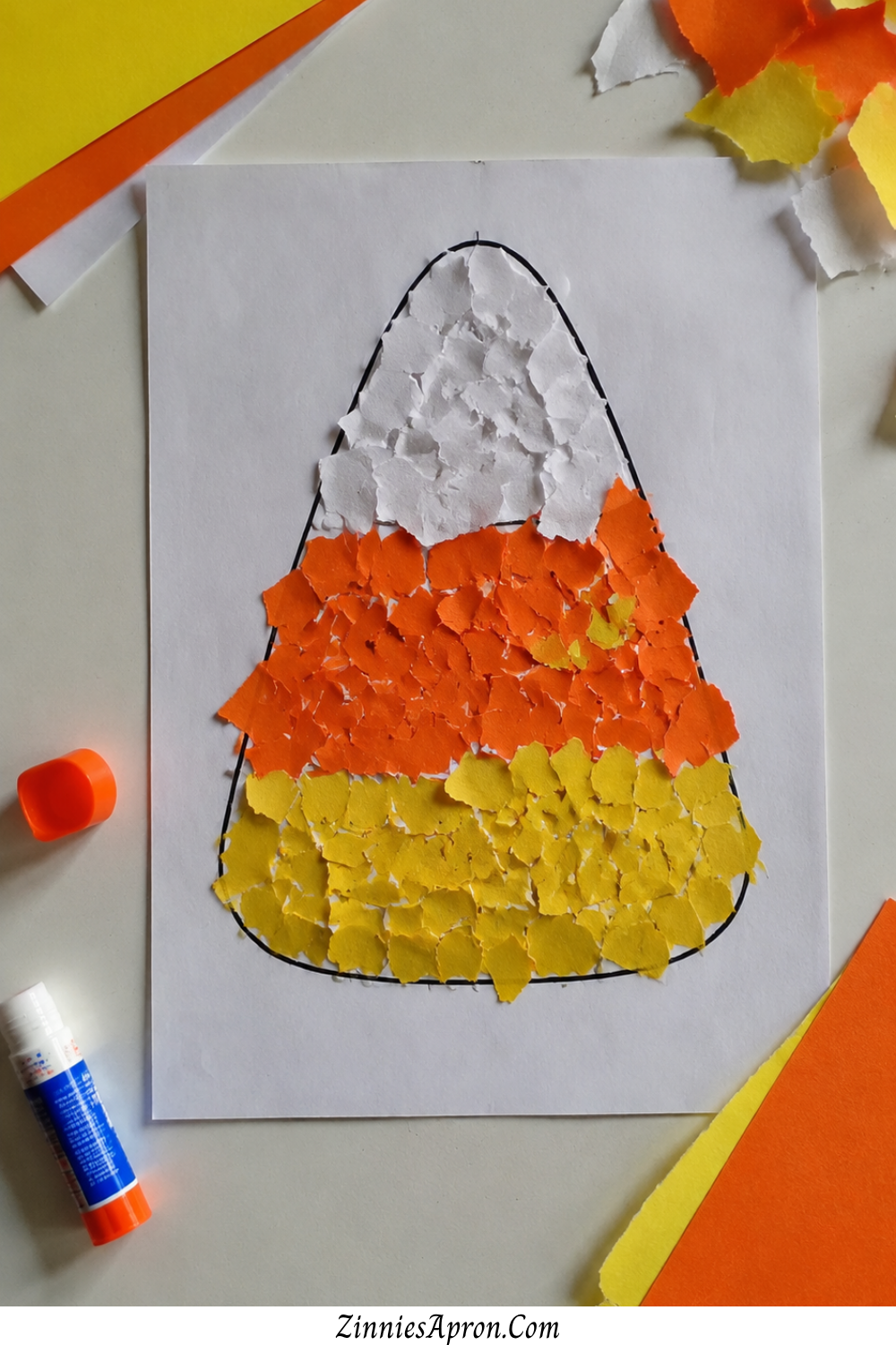 candy-corn-crafts-toddlers-torn-paper-collage