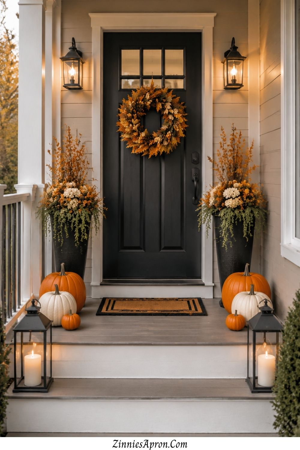 fall-small-front-porch-decor-ideas-symmetrical-entryway