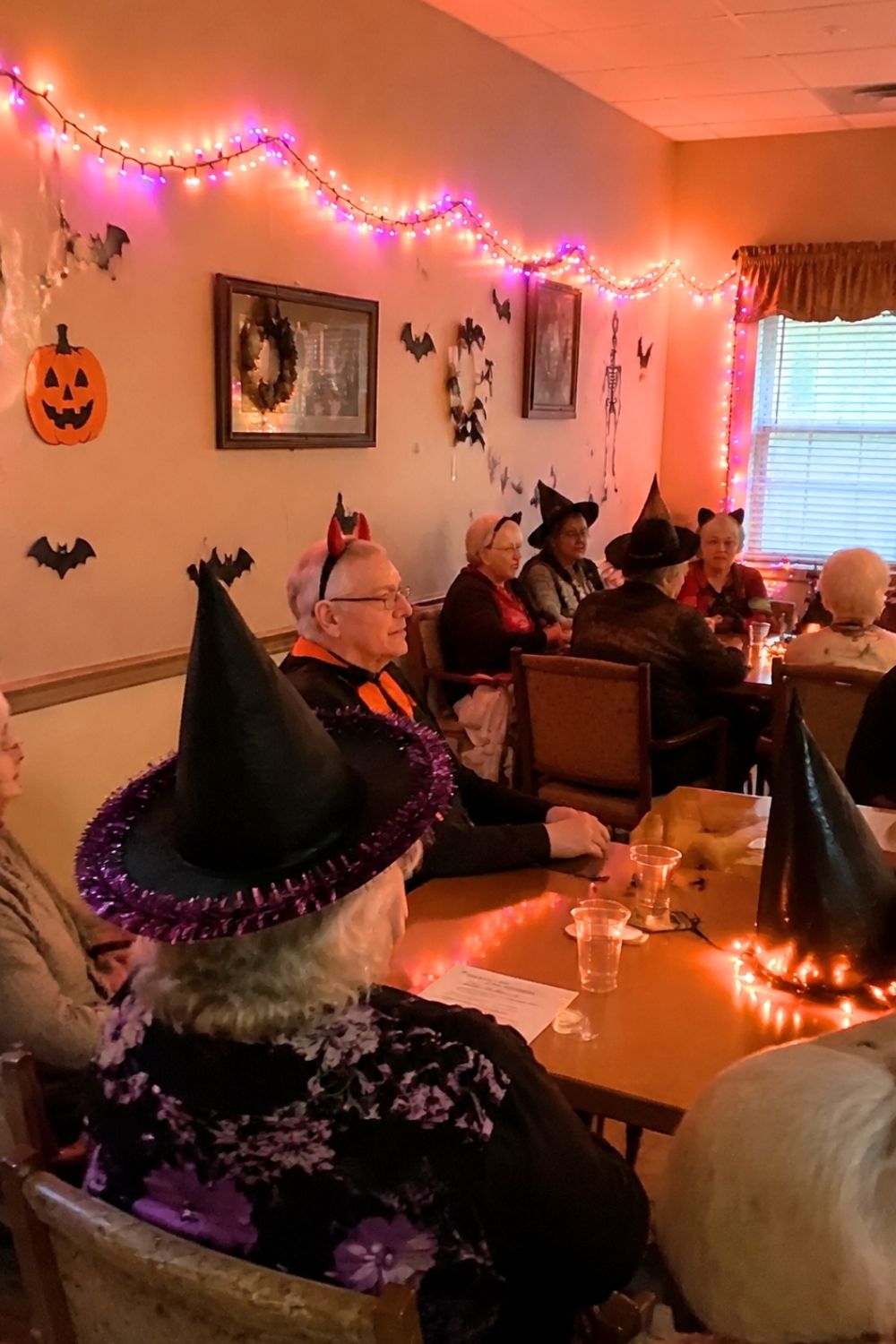 halloween-decor-assisted-living-orange-purple-led-string-lights